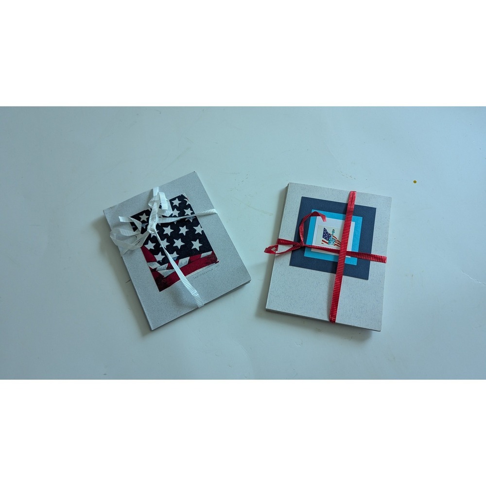 Vintage 1997 S Krippaehne Patriotic Greeting Cards Set of 10 Flag Statue Liberty